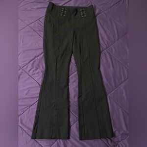 Anthropologie Essential Black Crop Flare Trousers size 0